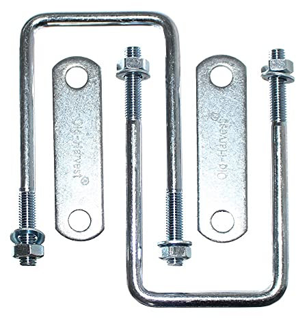 2x U-Bügel mit Gegenplatte 140mm Länge x 73mm Breite Deichselbox Zurrbügel M10 Bügelschraube Gewindebügel Bügelschelle Halterung Neu Old-Harvest®