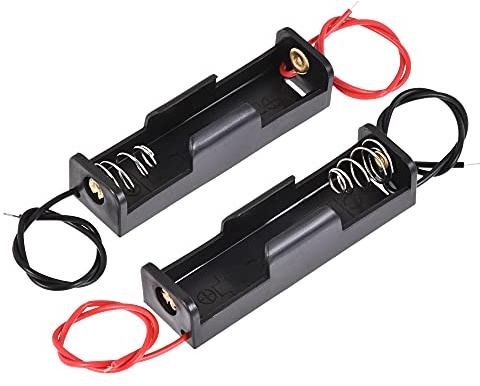 sourcing map 6 Stücke Batteriehalter, 1.5V Kunststoff Akkufach Aufbewahrungsbox mit Kabel für AA Batterie