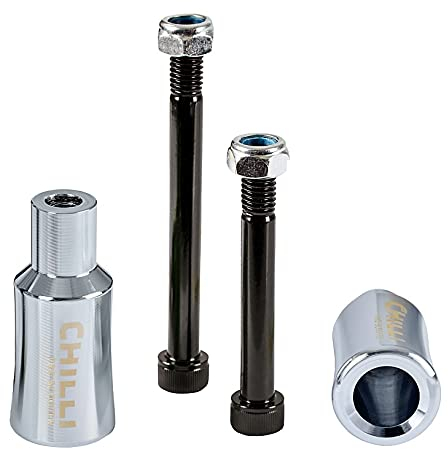 Scooters Chilli Barrel Stunt-Scooter Pegs Tret Roller Grind Stangen mit Achsen + Fantic26 Sticker (Silber / Chrome)
