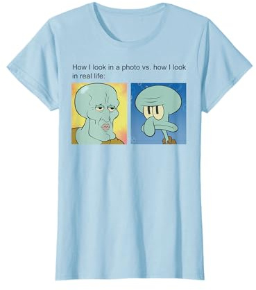 SpongeBob SquarePants Squidward Photo Vs. Real Life Meme T-Shirt