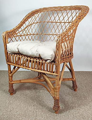 Korbstuhl, Korbsessel Weide, Model Björn inkl. Sitzkissen Rattansessel Sören