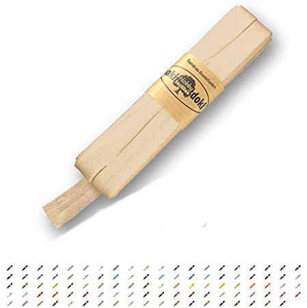 Sandras-Bastelladen Schrägband/Einfassband Baumwolle Uni gefalzt 5m x 12mm 888-Sand