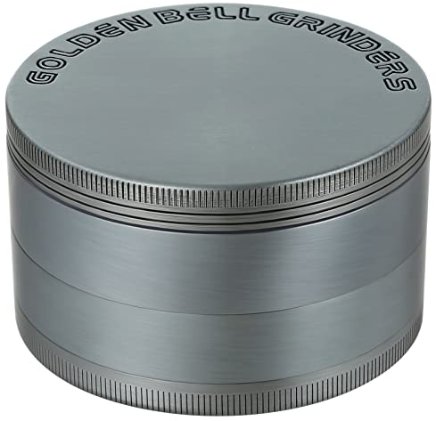 Golden Bell 3 inch Grinder 4 Layers Spice Grinder Zinc Alloy Grinder - Sliver