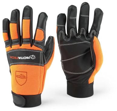 Rotatech Chainsaw Safety Gloves – Premium Quality – Class 1 - S to L (Size 10 / Large)