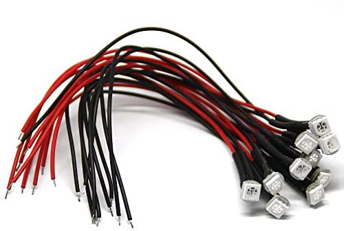 LED-Mafia 10 Stück 8V - 16V passend für TT H0 Modellbahn Modellbau kaltweiß rot grün Kabel Widerstand (5050 SMD, blau)