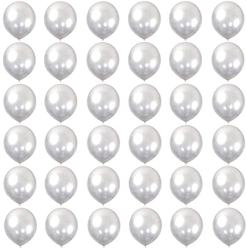 Kleine Luftballons Silber 5 Zoll Ballons,36 Stück Mini Luftballons Helium Ballons Partyballon Deko,Latex Luftballons für Geburtstag,Hochzeit,Geschlecht Offenbaren,Brautdusche,Babyparty Dekorationen