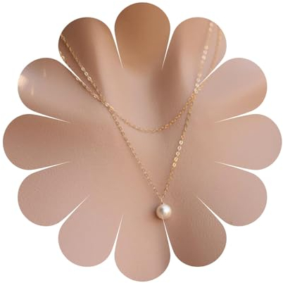 Aneneiceera Boho Lange Perlenkette Goldene Halskette Weiße Perlen Anhänger Halskette Vintage Lange Anhänger Kette Halsketten Schmuck für Frauen und Mädchen(Gold)
