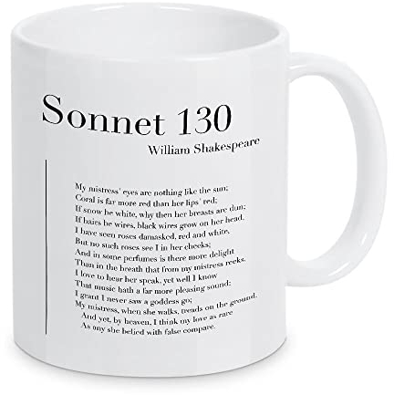 artboxONE Tasse Sonnet 130 by William Shakespeare von Cristina Castro Moral - Kaffeetasse Typografie