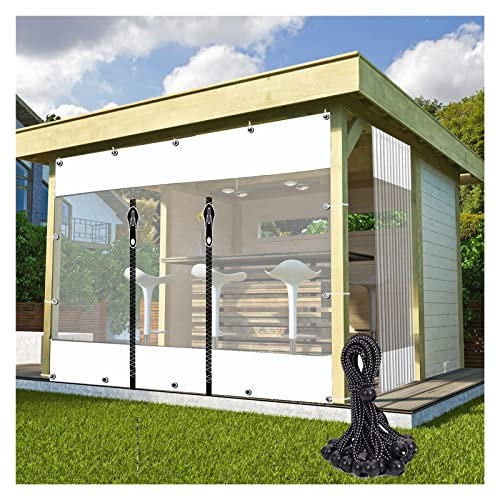 LGJEGD Telo PVC Trasparente Telo pergola Tende Laterali Gazebo con Porta a Zip 0,5 Millimetri Tende in PVC for Auto Cabana Veranda, 60 Dimensioni (Color : Clear, Size : 9.84x8.2'/3x2.5m)