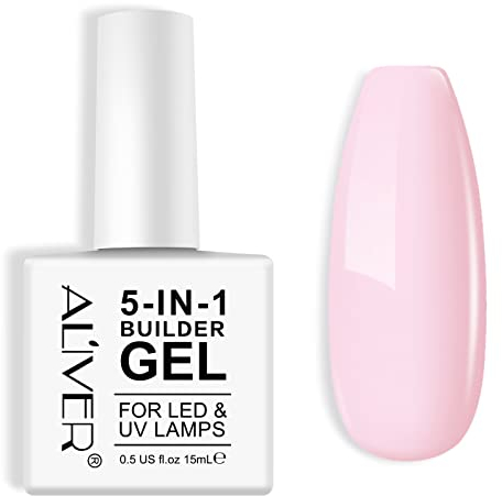 Aufbaugel FüR GelnäGel 5-in-1, NagelverstäRker, Uv Nagellack, Hartgele für Nägel, Verlängerung, Basislack, Gel, Nagelkunst, Maniküre, Nageldekoration, Nagelreparatur (Rosa)