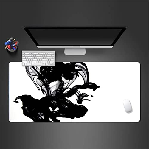 Tapis de Souris Gaming XXL 1000x500x2mm Grand Tapis de Souris Gamer avec Surface Imperméable,Base Antidérapante en Caoutchouc,Tapis de Souris Extra Large pour Les Bureaux,PC Encre Noire