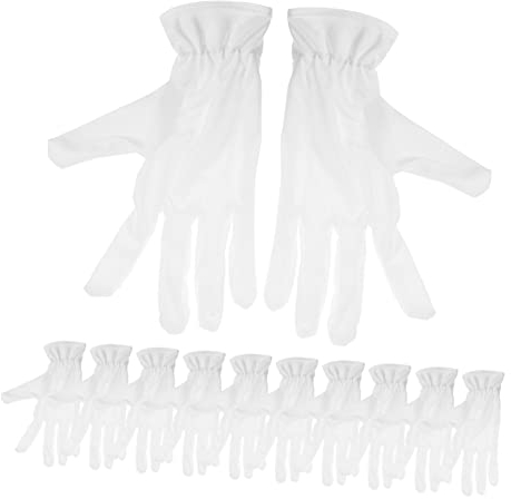 VILLFUL 6 Paare Schmuckhandschuhe Trockene Hände Feuchtigkeitsspendende Handschuhe Dehnbare Arbeitshandschuhe Handschuhe Zur Schmuckinspektion Silber- Suite Baumwolle Weiß Fräulein