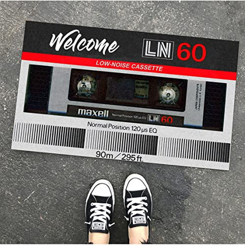 Kitchen Mats Cassette Tape Box Door Mat Non-Slip Dirt Trapper Entrance Door Mats For Hallway Front Back Door Garage 40X60Cm