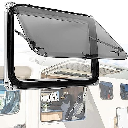 Finestra Incernierata Laterale Per Camper, Finestra Emergenza Per Camper, Finestra Estraibile Con Tendina Parasole E Finestra Per Schermo, Sostituzione Finestra Camper Per Furgone Rimorchio,550*400mm