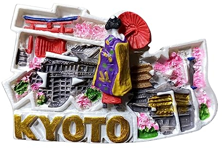 Kühlschrankmagnet Kyoto Honshu Japan, Reise-Souvenir, 3D-Kühlschrankdekoration, magnetischer Aufkleber, Bastel-Kollektion