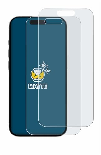 BROTECT Entspiegelungs-Schutzfolie für Apple iPhone 15 Pro (2 Stück) Matte Displayschutz-Folie, Anti-Reflex, Anti-Fingerprint