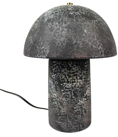 Arnusa Tischlampe Pilz 23x30 cm Keramik in Steinoptik Nachttischlampe Tischleuchte E27 Fassung ohne Leuchtmittel