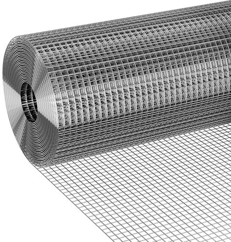 POTNET Galvanized After Welding Hardware Cloth 1/2 inch 36 x 100 ft 19 Gauge, Double-Layer Rust-Proof Design, Easy to Bend and Durable, Chicken Wire Mesh Tree Guard Rodent Wire