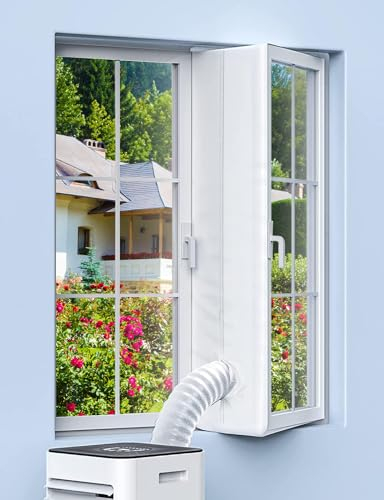 Hydomi Kit de ventana de aire acondicionado mejorado de 400 cm para ventana del Reino Unido, kit de sellado de ventana de aire acondicionado, impermeable, parada de aire caliente, sin taladrar con