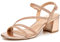 Trary Women's Rose Gold Gladiator Slingback Open Toe Heels, 2.16 inch Low Block Heels, 5 UK