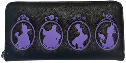 Loungefly Exclusive Disney Villains Silhouette Zip Around Wallet