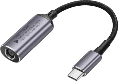 SinLoon PD DC7450 Câble de charge 140 W DC7450 vers USB C 7,4 mm x 5 mm femelle (7,4 x 0,6 mm) entrée vers type C mâle avec puce d'identification automatique PD, pour téléphones, tablettes,