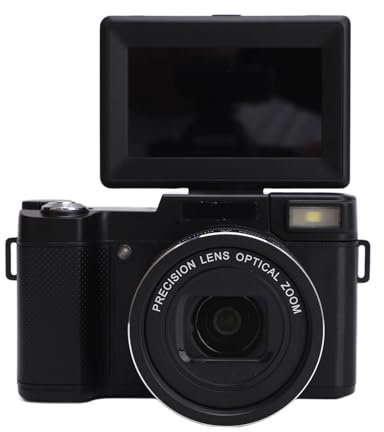 4K Digitalkamera für Fotografie, 48 MP Autofokus Vlogging Kamera mit 3 Zoll Klappbildschirm, 5 facher Optischer 8 facher Digitalzoom, Verhindert Verwacklungen, Vlogging Kamera
