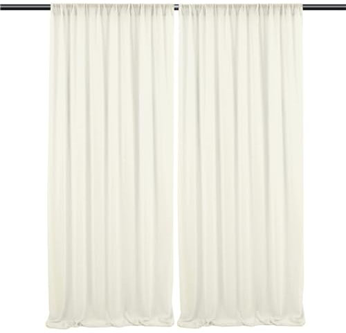 FANSU Chiffon Vorhang Hintergrund, Hintergrund Vorhang Hochzeit 1 Paneele Tüll Vorhang Querbehang Freihanddeko Deko Vorhang Hochzeit Querbehang Deko Gardinen (Milchweiß,1.5x2.15m/5x7ft)