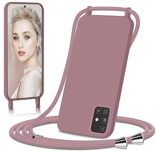 Ailicici Handykette für Samsung Galaxy A51 Hülle, Necklace Hülle mit Bands Handyhülle für zum Umhängen, Silikon Case mit Handykordel, Schutzhülle zum Umhängen Kordel