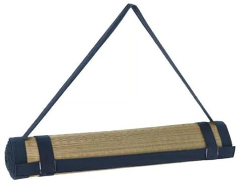 La zappa Tapis de plage et de camping en paille refermable avec cordon 180 x 60 cm (bleu renforcé)