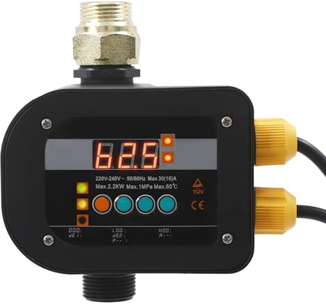 Intelligente Pumpensteuerung, Druckwächter Druckschalter für Wasserpumpen mit 2 Modi, Druckpumpe für Haus, Garten, industrielle Nutzung