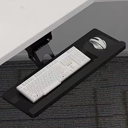 HSOYGE 360 Keyboard Tray Under Desk 30inch Retractable Desk Extender Adjustable Ergonomic Slide-Out Keyboard Mouse Platform for Computer Table (Black 75cm/30inch)