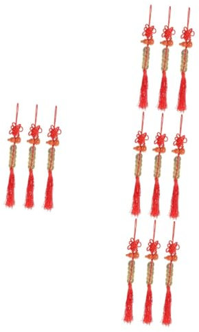 PRETYZOOM 4sets Zubehör Chinesische Kürbis Quaste Ornamente Für Wohnkultur Auto Decor 3 Stücke * 4