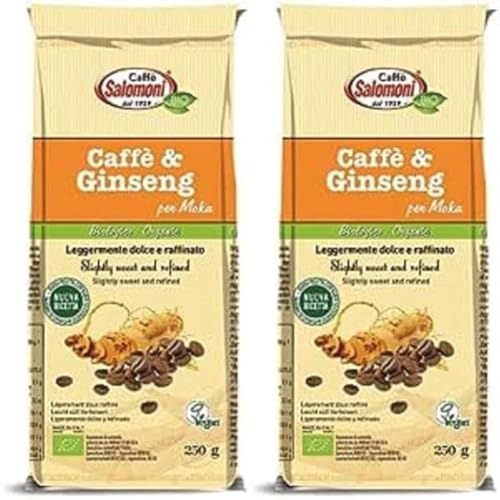 Caffè Salomoni Caffé e Ginseng per Moka, 250g (Confezione da 2)