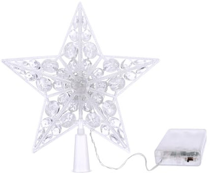 CAXUSD 5 Pointed Star Christmas Tree Topper Light up Tree Toer Christmas Decorations Tree Star