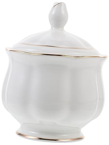 BEBEMOKO Élégant pot à épices en céramique pot à sucre salière style européen facile à fermer