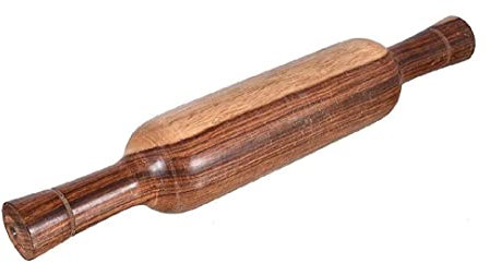 S S Store Natural Colour Wooden Belan for Chapati/Roti/Paratha/Puri/Pizza Rolling pin Wooden Belan for Kitchen (12 Inch)
