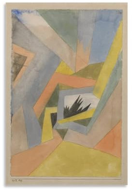 Paul Klee Poster mit der Idee der Tannen von Paul Klee, Leinwand, Wandkunst, Wohnzimmer, Poster, Gemälde, 40 x 60 cm