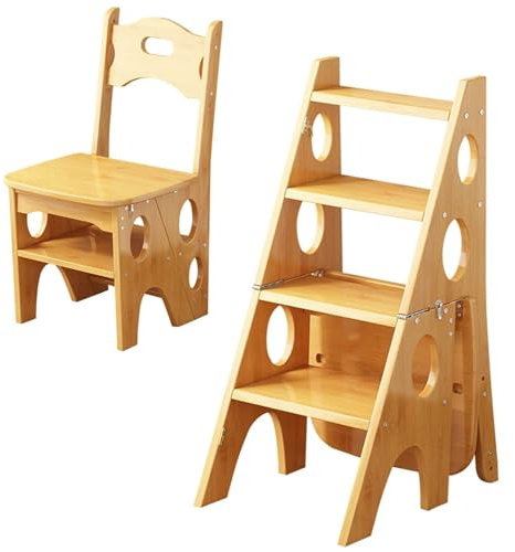 Convertible Folding Step Ladder Chair Stool 3 in 1 Multi Functional Foldable Stool for Home and Garden Use