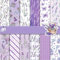 Scrapbook Papier Lila Blumen Muster Scrapbook Bastelpapier, 30x30 cm Scrapbooking Papier Motivpapier mit Lavendel und Schmetterling Muster, 24 Blatt Doppelseitiges Decoupage Papier Dekorpapier