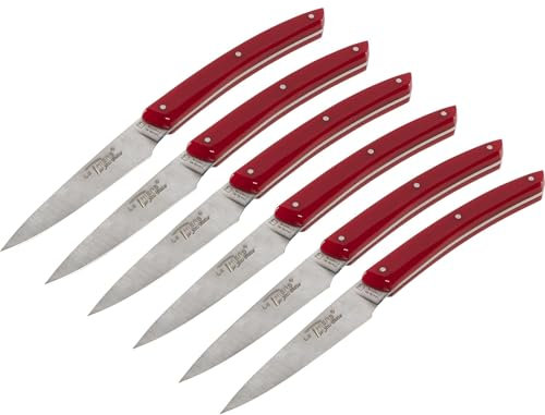 Laguiole Jean Dubost Lot de 6 Couteaux, Rouge