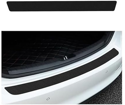 BDVIK Ladekantenschutz Kofferraum für Volvo V60 1. Gen 2011 2012 2013 2014 2015 2016 2017 2018,Kohlefaser Stoßstangenschutz Heck Rear Bumper Anti Kratz Aufkleber Auto Zubehör,A/104cm*7cm