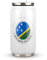 Yelolyio Taza de acero inoxidable con diseño de bandera de las Islas Salomón, taza de café de viaje de acero inoxidable con tapa y popote para hombres y mujeres, regalo de cumpleaños