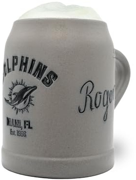 Bavariashop | ®NFL PREMIUM Team-Krug Miami Dolphins mit Gravur | NFL Fankrug mit Team Logo | American Football Sammlerkrug personalisiert | 0,5 Liter