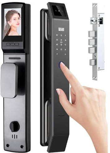 OZPPM Serrure De Porte Intelligente À Reconnaissance Faciale 3D, Numérique, D'entrée, Avec Caméra, Empreinte Digitale Et Codes D'accès