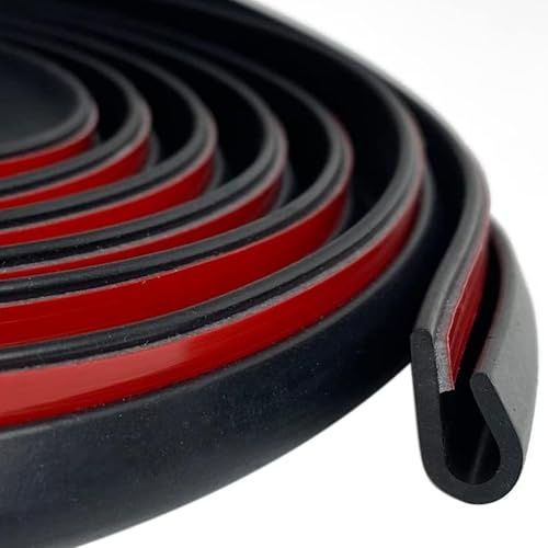 3-Meter Long Rubber Edging, Self-Adhesive, Flexible U-Shaped Grooved Edge | for Car Doors And Metal Panel Edges, Suitable For 3-6 Mm.