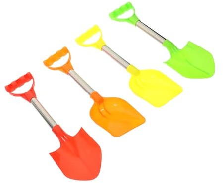 Set Pale da Spiaggia 4 Pezzi in Acciaio Inox Manico | Atmosfera Estiva, Leggero e Sicuro per Bambini, per Piscina e Festa di Compleanno Colore Casuale