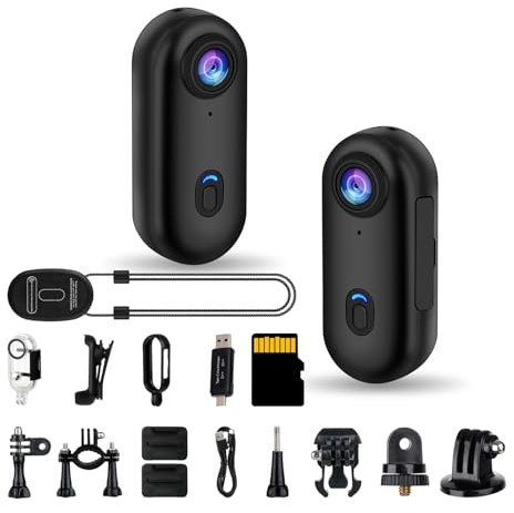 Sixmou i3 4K Small POV Body Camera with Audio and Video Recording Accessories Kit Bundle, Thumb Size, Chest Wearable Mini Action Cam for Sports, Skiing, Vlogging, Motorcycle Helmet Camera