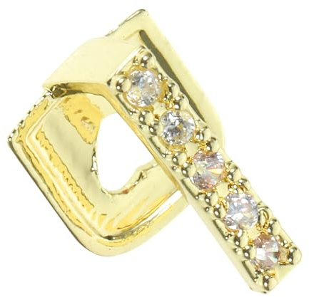 Healeved Rhinestone Single Tooth Mouth Grill Gold Plated Hip Hop Teeth Grill Prop Rapper Accessory for Party Cosplay