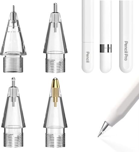 4 punte fini di ricambio per Apple Pencil esperienza scrittura ottimizzata, punte per penna tablet, punte stilo, punte per penna digitale